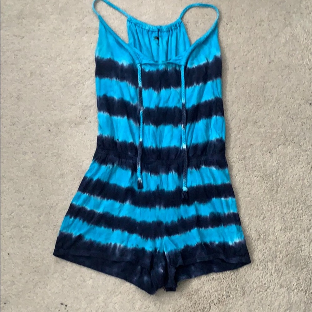 Blue tie die romper